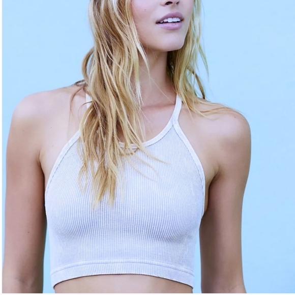 NWOT Free People Happiness Runs Crop Tank Size XS, White - Picture 1 of 9
